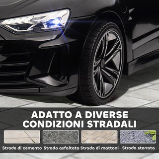 AUDI RS Coche Eléctrico para Niños 3-5 Años 12V Doble Motor, Coche Eléctrico para Niños 3-5Km/H Con Cinturón de Seguridad, Control Remoto, Suspensiones, Música, Luces LED y Claxon, Negro