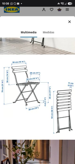 2 Sillas TÄRNÖ IKEA plegables
