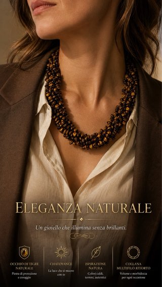 Collana Occhio di Tigre Multicolore torchon