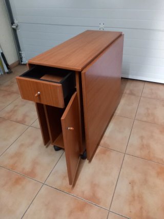 Mesa de cocina plegable madera y metal
