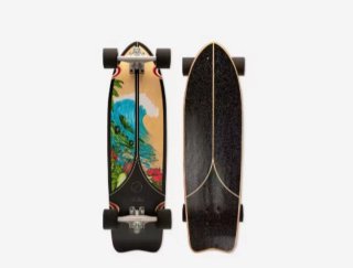 Skate con diseño de ola y palmeras