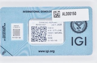 Diamante Natural Fancy Light Yellow 0,44 ct IGI