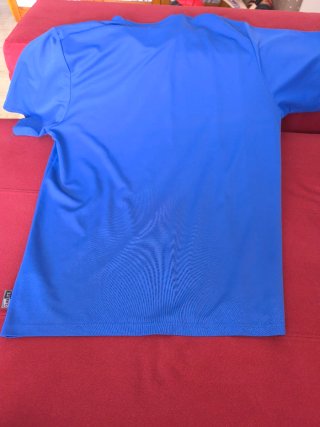 Camiseta deportiva Adidas azul y blanca