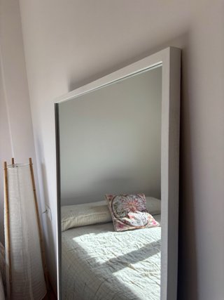 Espejo blanco de madera y cristal Medidas 68x152