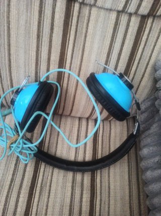 Auriculares tipo Vintage Azules y Negros