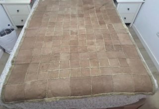Manta Zara Home Piel Natural Beige/Marrón
