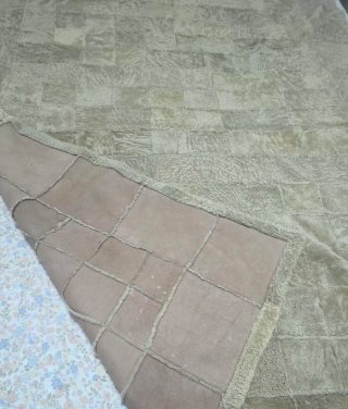 Manta Zara Home Piel Natural Beige/Marrón