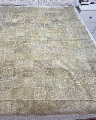 Manta Zara Home Piel Natural Beige/Marrón