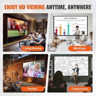 Pantalla de Proyector con Soporte, Pantalla de Película Exterior de 150 pulgadas 16:9 4K 1080 HD con Soporte, Pantalla de Proyección Sin Arrugas con Trípodes y Bolsa de Transporte, para Cine en Ca...