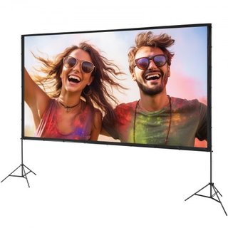 Pantalla de Proyector con Soporte, Pantalla de Película Exterior de 150 pulgadas 16:9 4K 1080 HD con Soporte, Pantalla de Proyección Sin Arrugas con Trípodes y Bolsa de Transporte, para Cine en Ca...