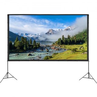 Pantalla de Proyector con Soporte, Pantalla de Película Exterior de 150 pulgadas 16:9 4K 1080 HD con Soporte, Pantalla de Proyección Sin Arrugas con Trípodes y Bolsa de Transporte, para Cine en Ca...