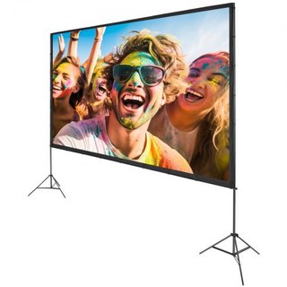 Pantalla de Proyector con Soporte, Pantalla de Película Exterior de 150 pulgadas 16:9 4K 1080 HD con Soporte, Pantalla de Proyección Sin Arrugas con Trípodes y Bolsa de Transporte, para Cine en Ca...