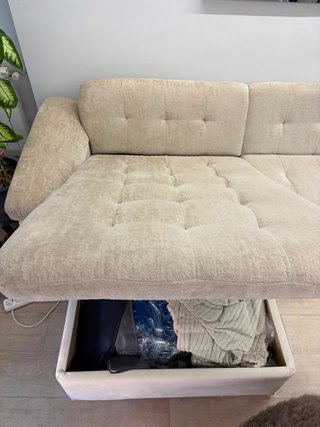 Sofá Cama Beige Tela