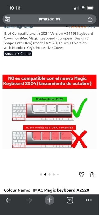Protector Teclado IMAC A2520 Transparente Mate