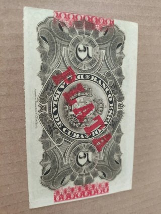 5 Pesos Cuba 1896 El Banco Español