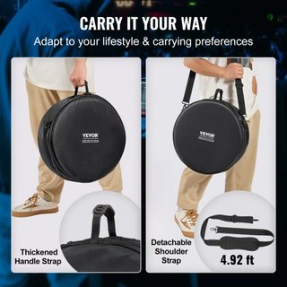 Juego de bolsas para batería de 5 piezas, tela Oxford 1680D, bolsas y estuches acolchados con correa de hombro desmontable de 4.92 pies, asas de transporte, diseño plegable, para bombo de 22'', to...