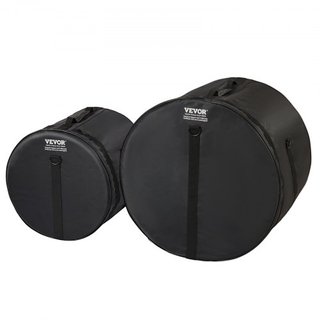 Juego de bolsas para batería de 5 piezas, tela Oxford 1680D, bolsas y estuches acolchados con correa de hombro desmontable de 4.92 pies, asas de transporte, diseño plegable, para bombo de 22'', to...
