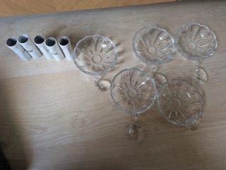 Lámpara de araña de metal y plástico