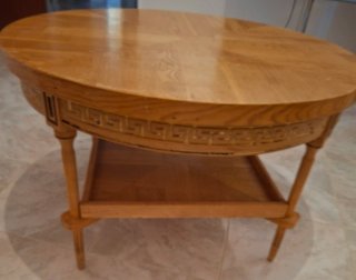 Mesa baja redonda de madera
