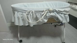 Cuco o  capazo o moises para bebe de mimbre  con e