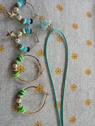 Pendientes Aro Colores y Perlas