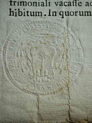 1775 Vescovo Onorati di Teano LitteraTestimonialis