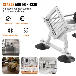 Cortadora de Verduras Comercial, Cortadora de Frutas de 1/2 pulgada, Máquina Cortadora de Verduras de Acero Inoxidable y Aleación de Aluminio, Cortadora Manual con Pies Antideslizantes, para Rában...