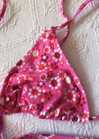 Bikini de Choff rosa fucsia estampado retro floral