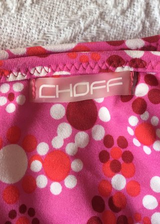 Bikini de Choff rosa fucsia estampado retro floral