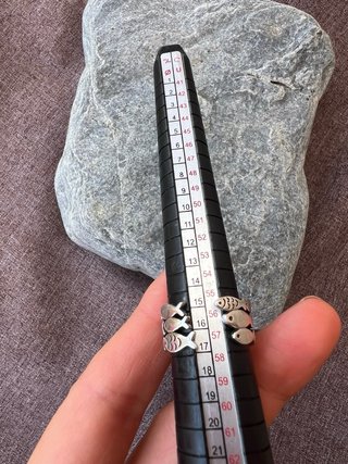Anello Argento 925 Fascia Pesci Regolabile