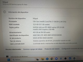 Portátil HP Victus Gaming 16-r0036