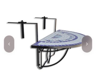 Mesa balcón colgante semicircular