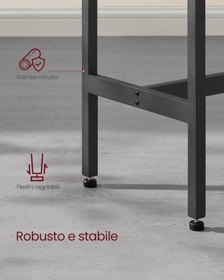 Mesa de Bar Rectangular Estrecha, Mesa de Cocina, Mesa de Comedor, Estructura de Metal, 40 X 120 X 90 Cm, Fácil de Montar, Diseño Industrial, Marrón Vintage y Negro Tinta LBT120B01