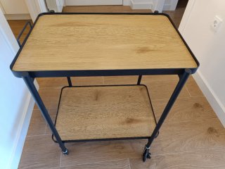 Carrito GANGSTED JYSK 2 estantes roble/negro