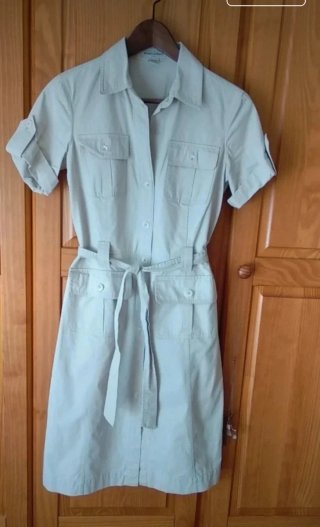Vestido camisero beige Banana Republic