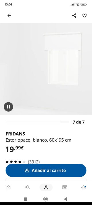 Estor opaco Fridans Ikea 120x195.