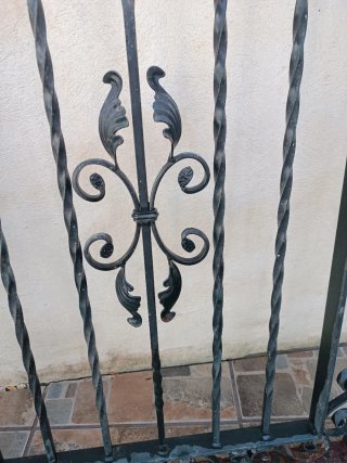 Reja doble hoja hierro macizo acceso piscina/casa