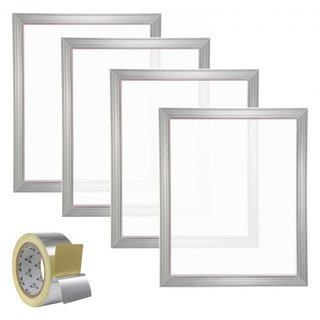 Kit de Serigrafía, 4 Piezas de Marcos de Serigrafía de Aluminio, Marco de Serigrafía de 20x24 pulgadas con Malla de 355 Cuentas, Malla de Nylon de Alta Tensión y Cinta de Sellado para Impresión de...