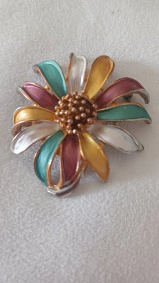 Spilla fiore vintage smaltata
