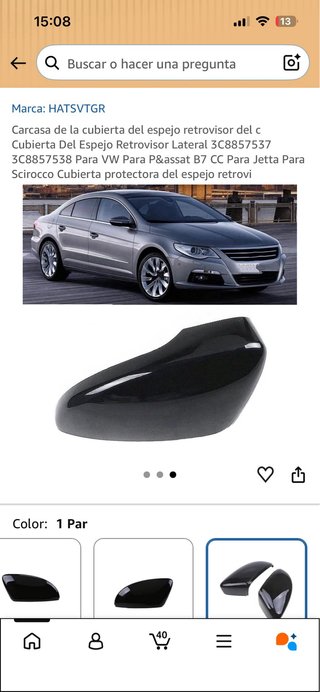 Carcasas Retrovisores VW Passat B7 CC Jetta Sciroc