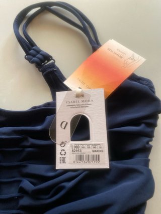 Bañador Isabel Mora azul con fruncido