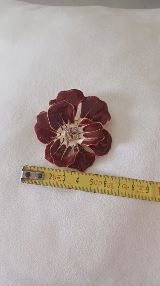 Spilla fiore vintage con strass