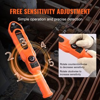 Detector de Bloqueo de Tuberías Localizadores 100ft/30m Impermeable para PVC Plástico Metal