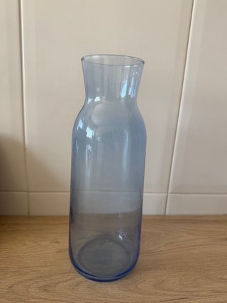 Jarrón de cristal azul