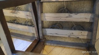 Juego de 2 sillas antiguas de madera y terciopelo