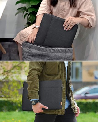 Funda portátil 15-15,6" gris con cremallera