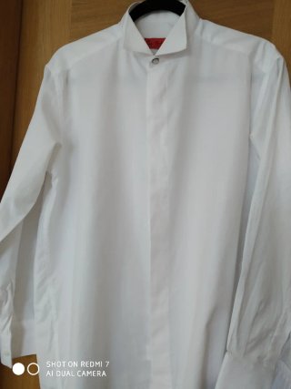 Camisa Leo Salvatore Blanca Cuello Pajarita