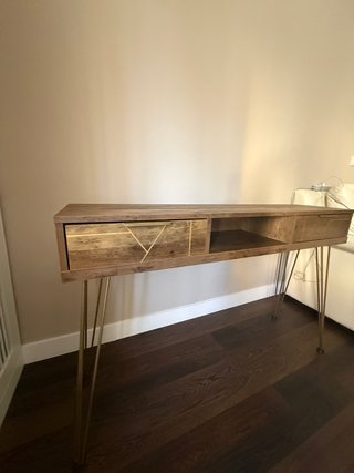 Mesa escritorio/recibidor madera y metal