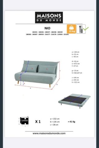 Sofá cama 2 plazas amarillo Maisons du Monde