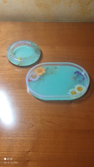 Set svuotatasche e portacandela fiori